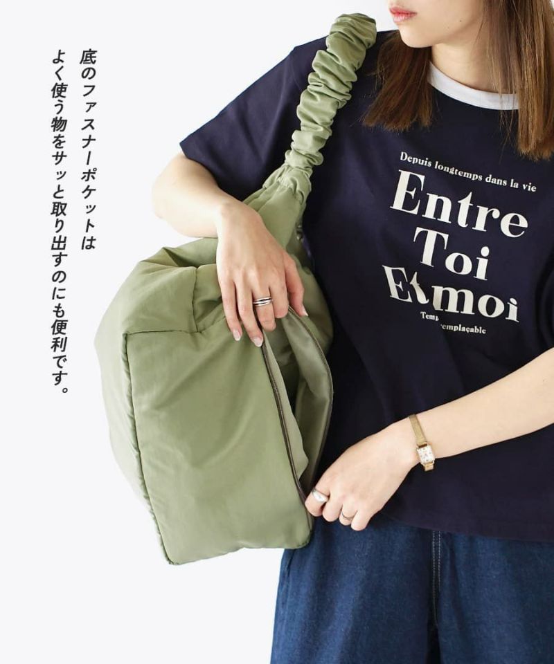 日本 zootie - [撥水加工] 可愛抽繩泡泡大容量肩背包-磚紅橘