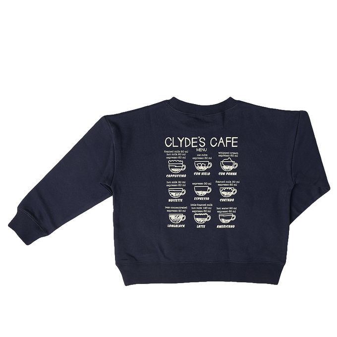 akachan honpo - 背後印花休閒上衣-深藍色