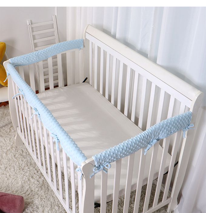 Vanibaby - 豆豆絨嬰兒床防咬布圍(3入組)-粉色