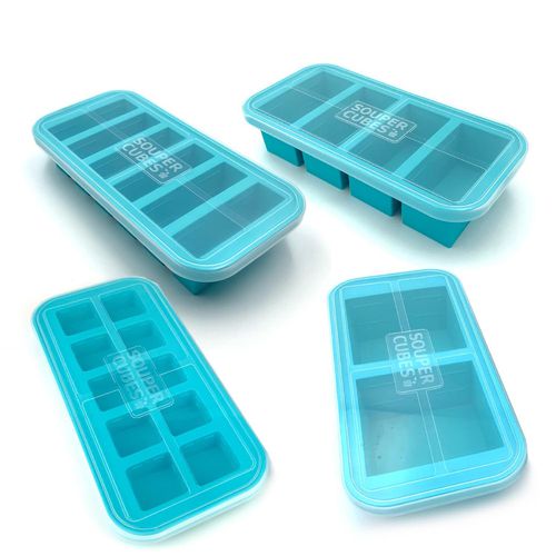 美國SOUPER CUBES - 多功能食品級矽膠保鮮盒-5件組-2格+4格+6格+10格+10格