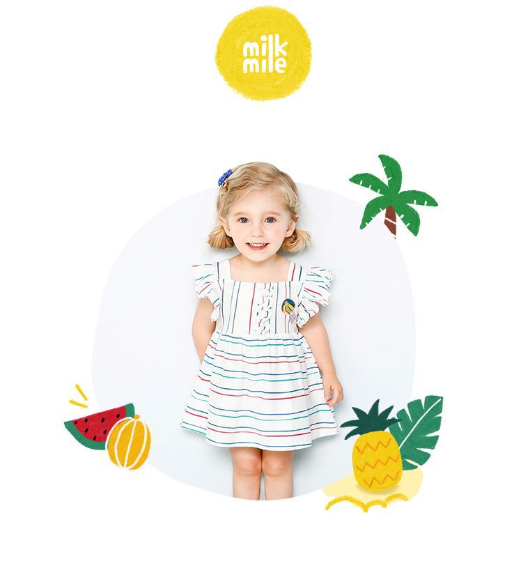 韓國 milk mile - 粉紅天使荷葉袖洋裝