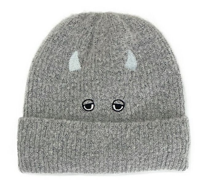 日本代購 - 可愛怪獸眼睛造型毛帽-紫粉