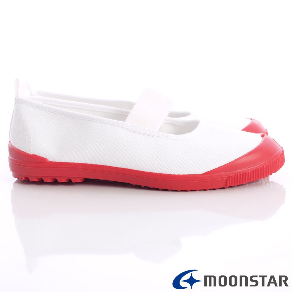 Moonstar日本月星 - 日本月星機能童鞋-日本製冠軍幼兒園室內鞋鐵氟龍版(中小童段)-白紅