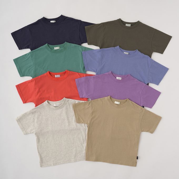 日本 b-ROOM - [低價]純棉柔軟素色T恤-炭灰