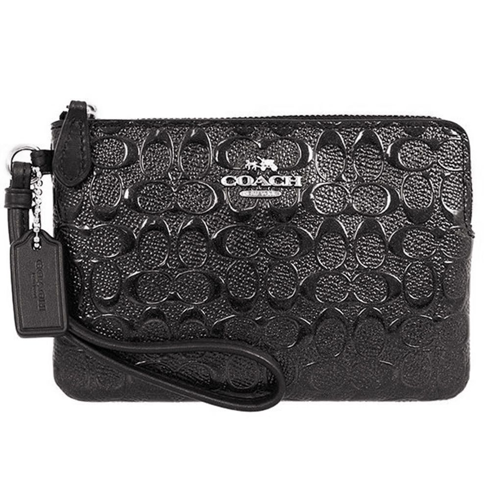 立體LOGO壓紋零錢手拿包 (黑)