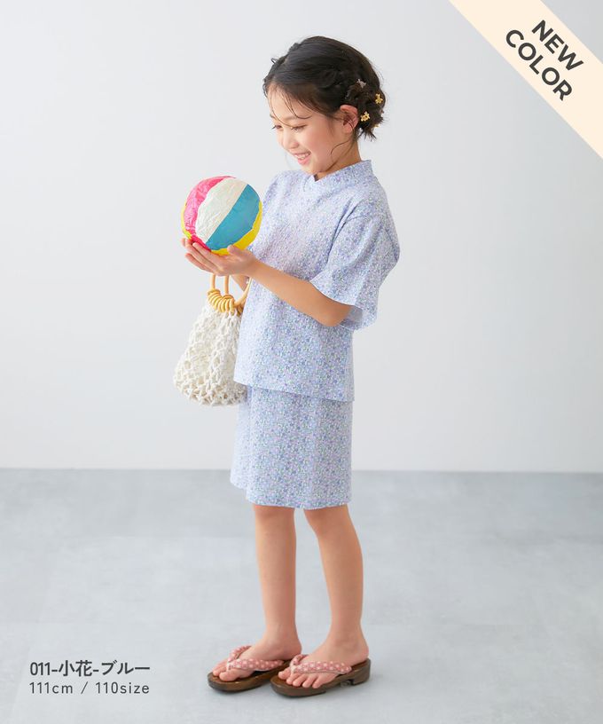 日本 devirock - 期間限定！夏日風情甚平套裝-麻紋-淺灰