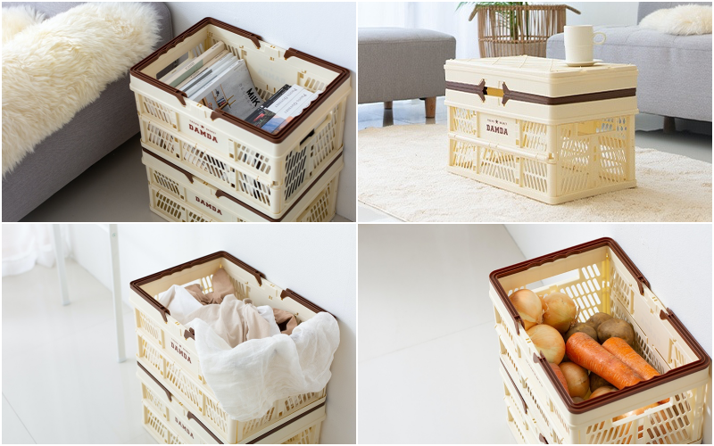 韓國 Damda - 購物籃-32L-米-43.5X30.5cm