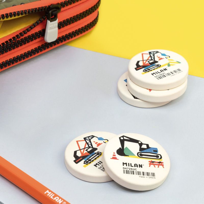 MILAN - 圓形橡皮擦_挖土機_2入組