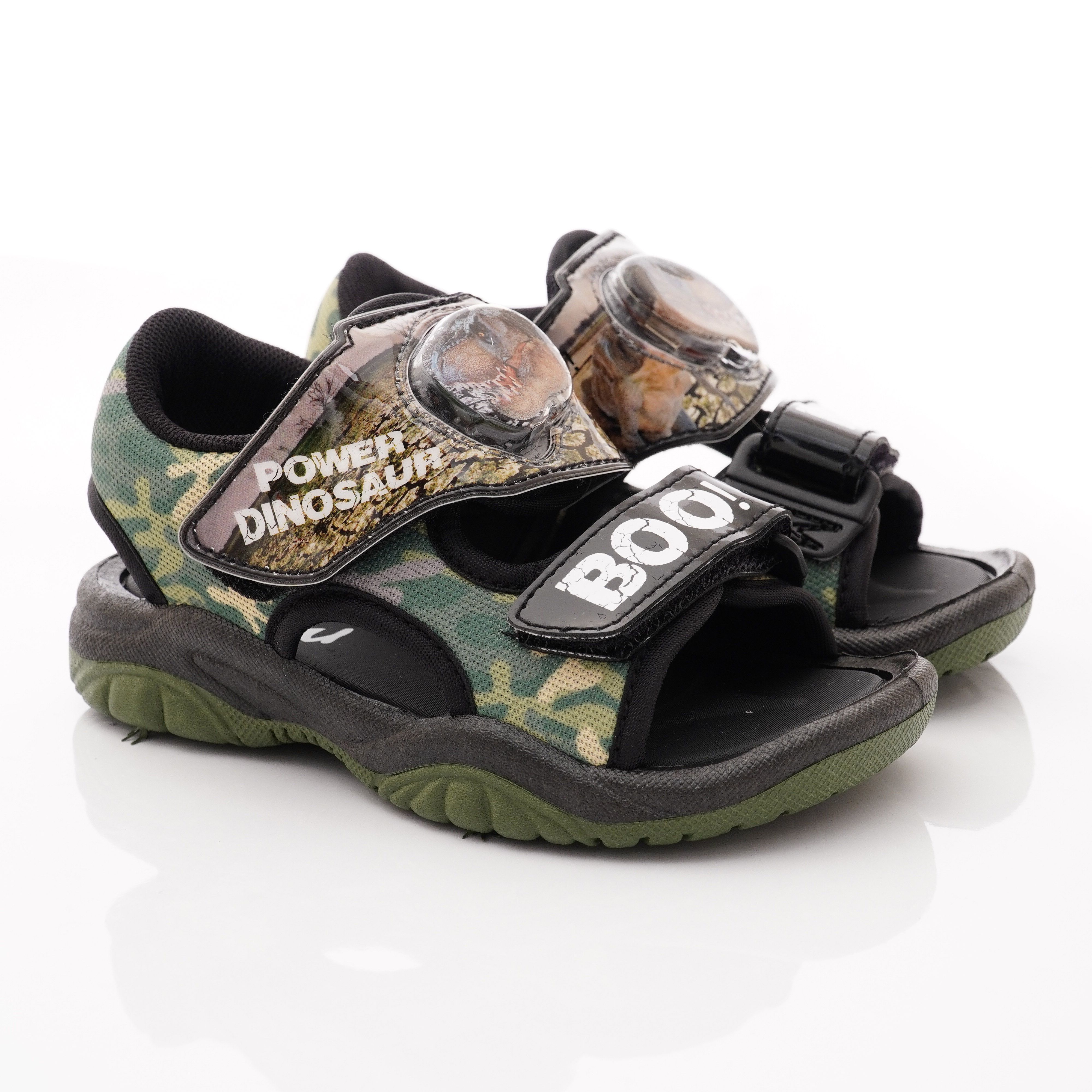 侏羅紀世界 - 恐龍電燈涼鞋款(中小童段)-綠