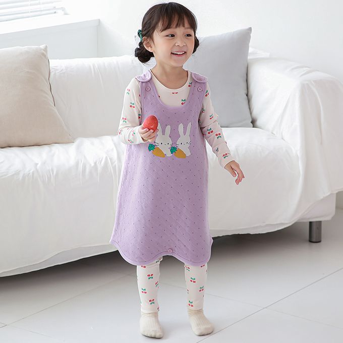 正韓 Cogibu - 極舒適無螢光劑 100% 有機棉幼兒/兒童鋪棉保暖防踢背心-兔寶貝