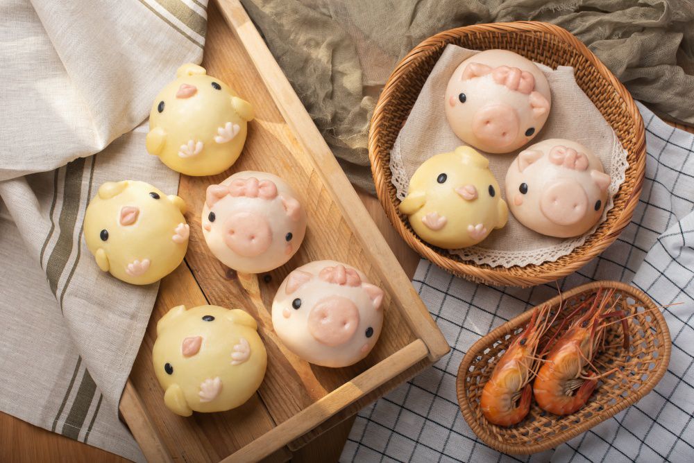 老甜媽手工饅頭 - 限量組-饅宇宙可愛造型饅頭8入-360g+馬卡龍一口小饅頭-400g+熊咩咩豬肉包-(小羊/小豬/小熊)隨機8顆-560g