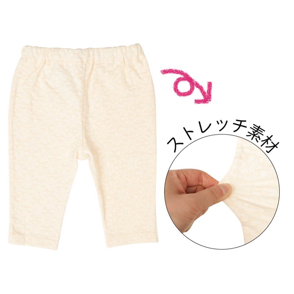 7分內搭褲-小花蕾絲風-象牙白色