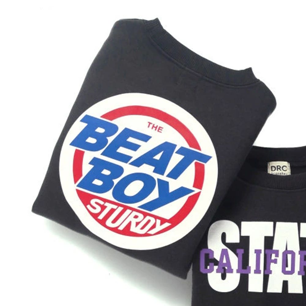 裏起毛 舒適縮口長袖上衣-BEAT BOY-黑