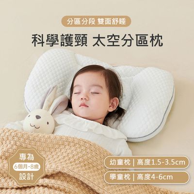 舒福家居 iSuFu - 天絲柔棉護頸幼童分區枕/護頸枕/嬰兒枕/小童枕(適合6個月-3歲)-天藍色