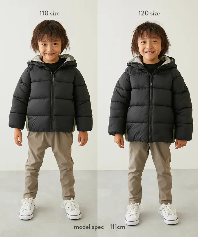 日本 devirock - 可機洗 輕量連帽保暖羽絨外套-袖子線條-粉紅