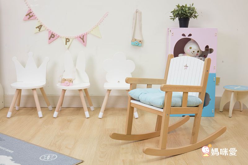 HELLO MONKEY - 北極星兒童搖椅（附海藍椅墊)