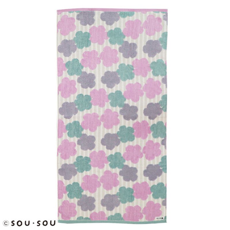 日本代購 - 【SOU·SOU】日本製今治純棉刺繡浴巾-布芝空薔薇 (60x120cm)