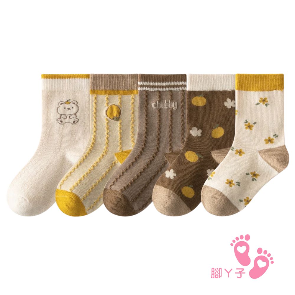 幼/兒童棉質中筒襪 童襪 襪子 棉襪 兒童襪-咖啡米熊