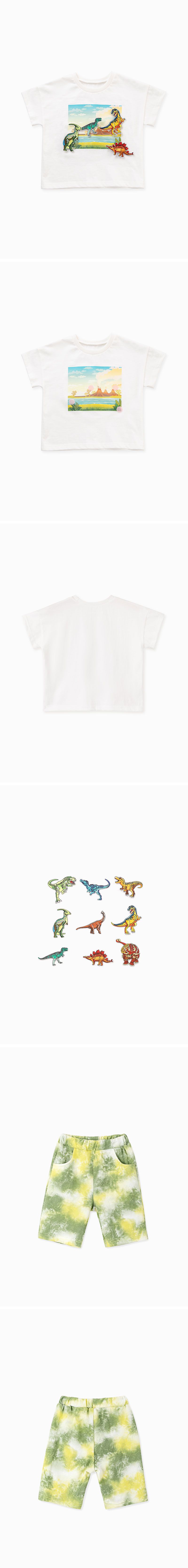 韓國 OZKIZ - 恐龍魔鬼氈探險短袖套裝