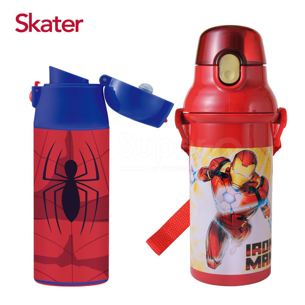 日本 SKATER - 不鏽鋼瓶(360ml)【送】冷水壺(480ml)-蜘蛛人