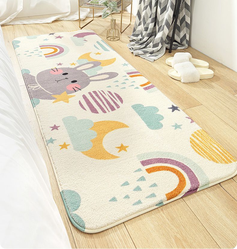 羊羔絨長條形床邊腳踏墊-熊貓小隊