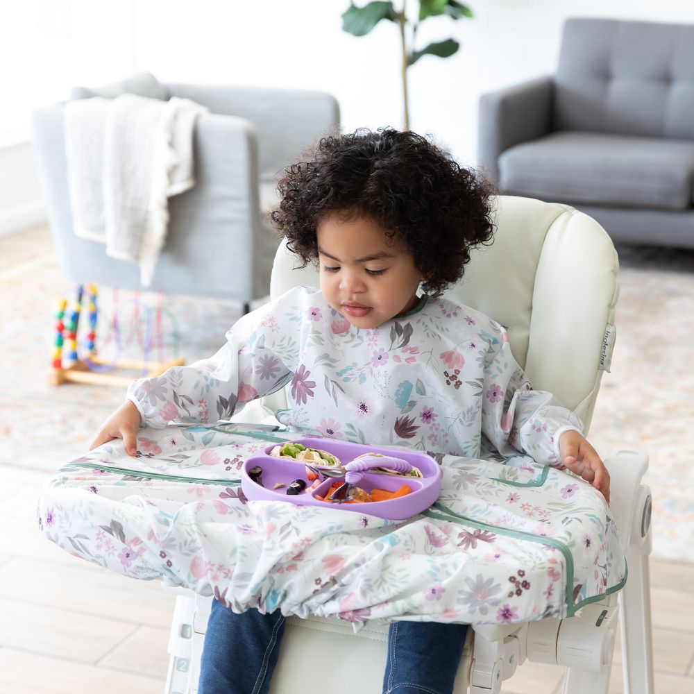 高腳椅圍兜-氣質紫花