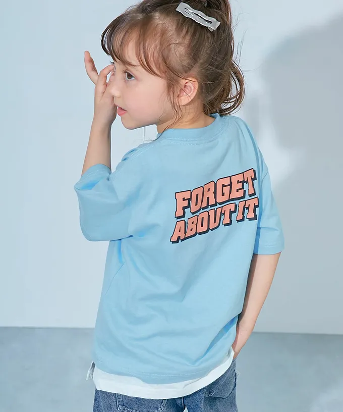 日本 devirock - 100%棉 定番印花短袖上衣-背後標籤-炭黑