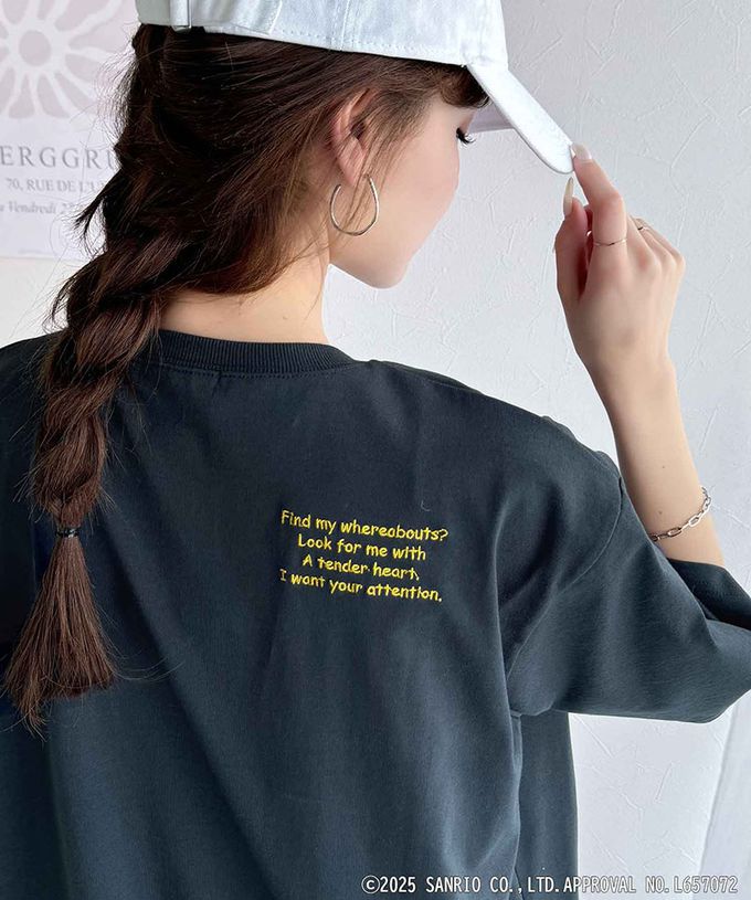 日本 Classical Elf - 三麗鷗聯名刺繡印花短袖T恤-炭灰