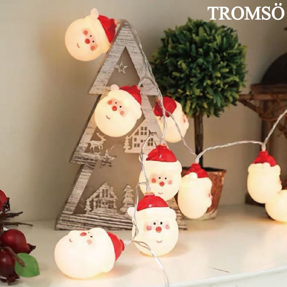 TROMSO - 北歐立體聖誕老人燈串/燈飾/耶誕掛飾配件-LED電池盒式-暖黃光 (約200cm)-一串10燈/約150g