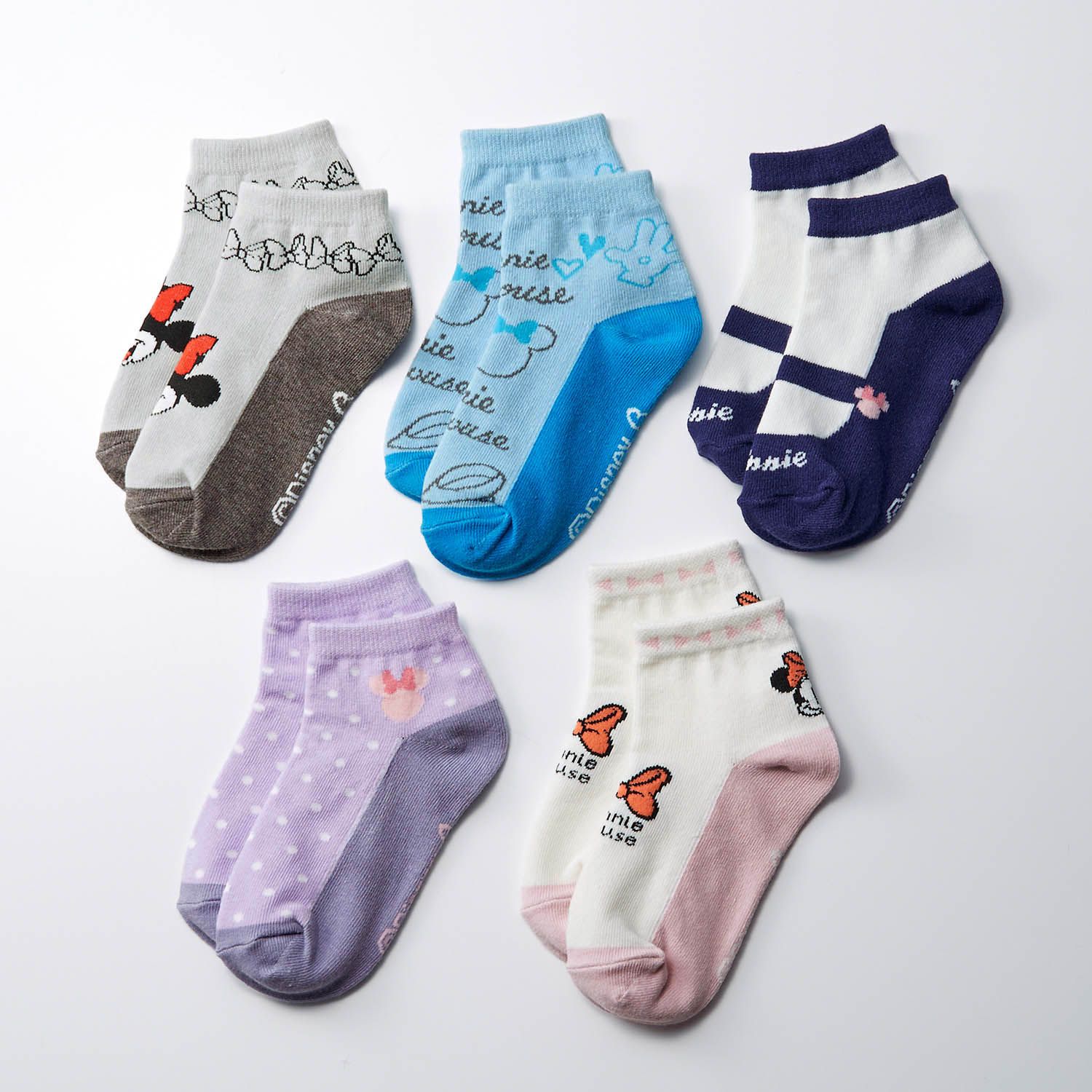 日本千趣會 - 迪尼印花兒童短襪五件組-米奇系列