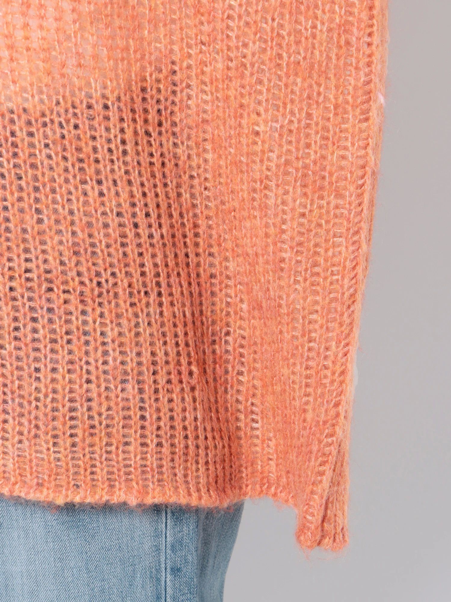 日本 Ungrid - 質感鉤針落肩針織上衣-淺灰 (F)