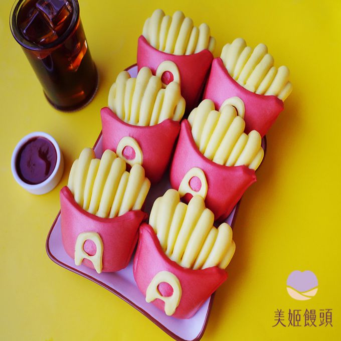 美姬饅頭 - 薯條鮮乳造型饅頭-55g/顆*6入裝