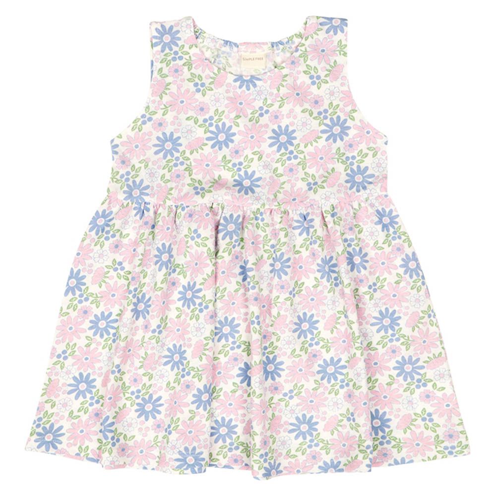 洋裝-滿版印花-紫色