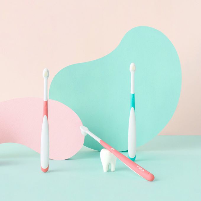 VIIDA - JOY 幼兒牙刷-6 個月以上(4入組)-藍色、粉色、黃色、綠色各一