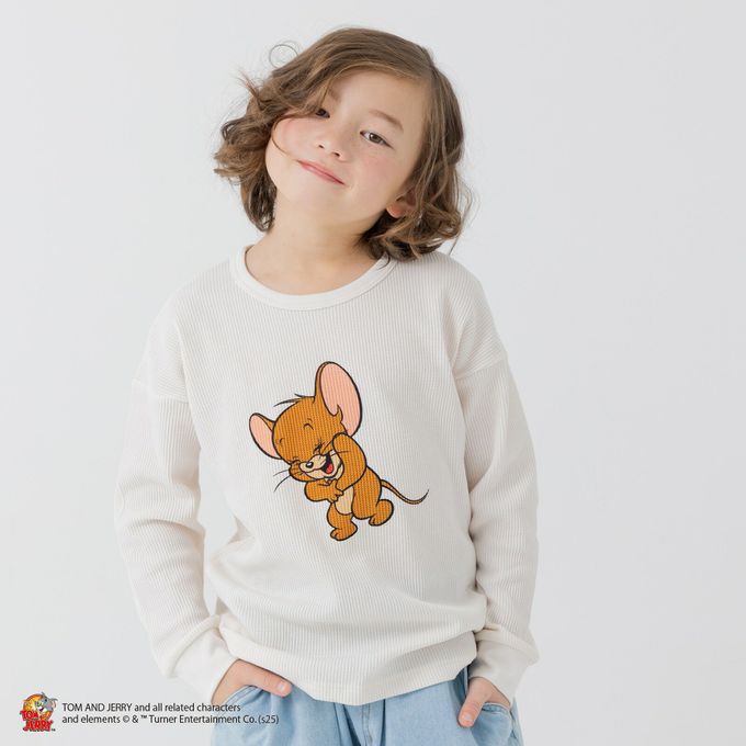 日本 Chil2 - 限定聯名 華夫格薄長袖上衣-四格表情-薄荷綠