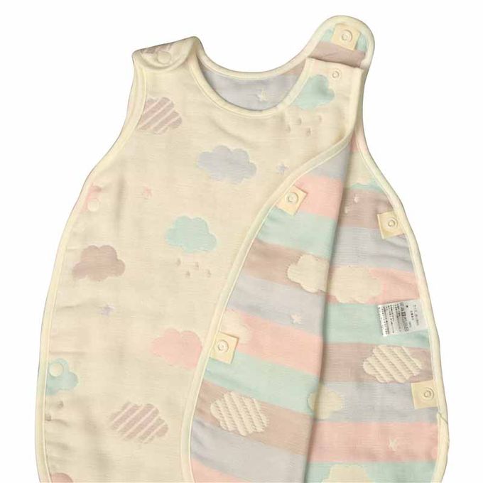 akachan honpo - 0歲起即可使用6層棉紗防踢被-象牙白色 (80cm)