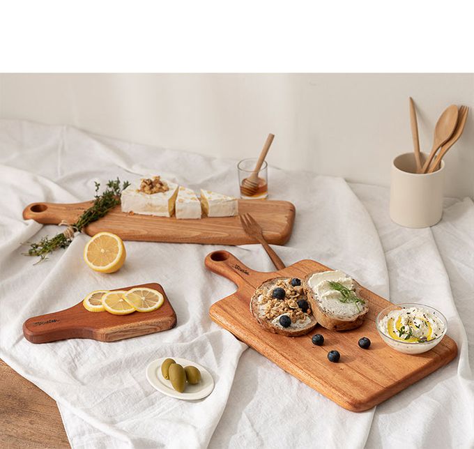 韓國 SSUEIM - 桃花心木製把手長方形砧板/托盤40x19.5x2