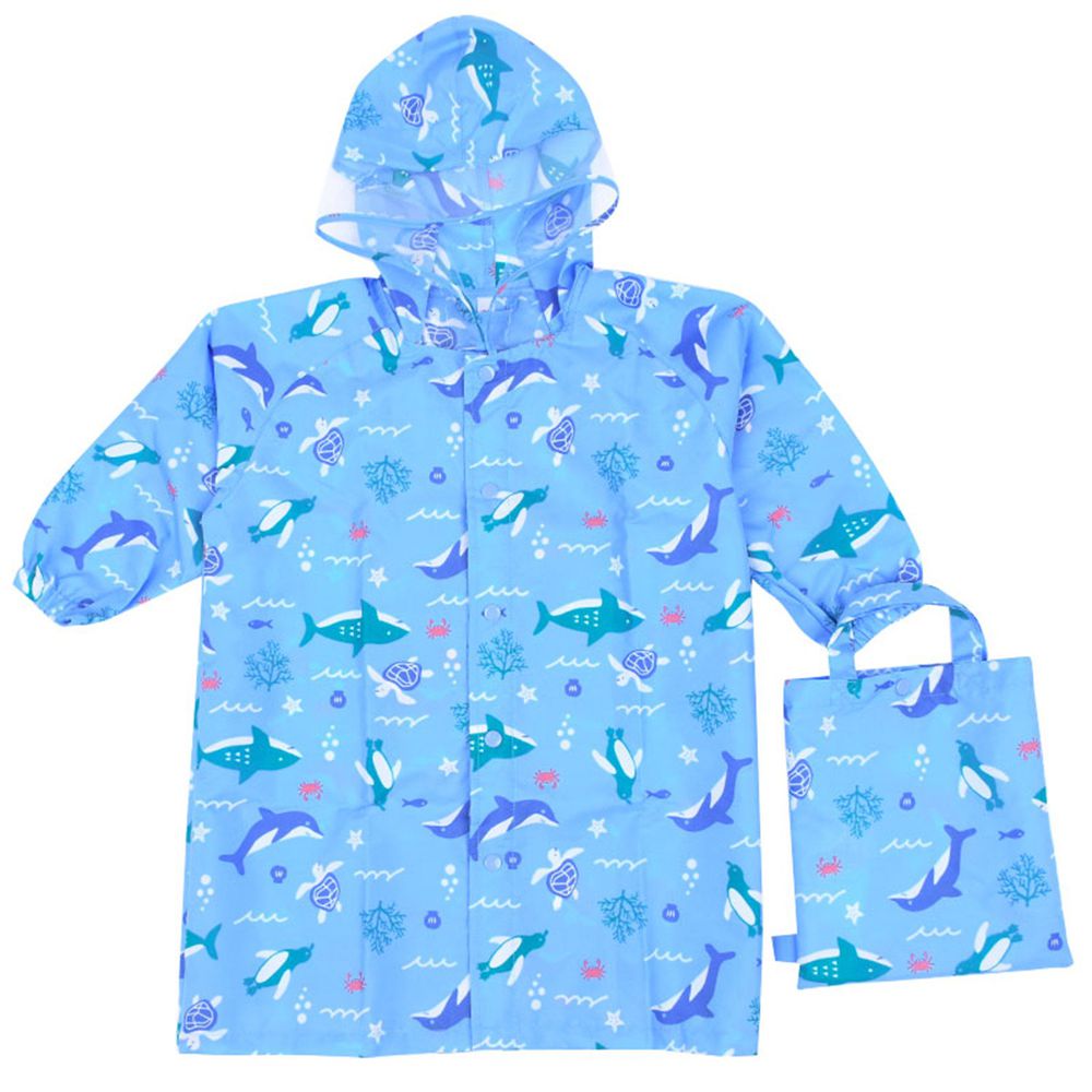 akachan honpo - 雨衣-海洋生物-淺藍色