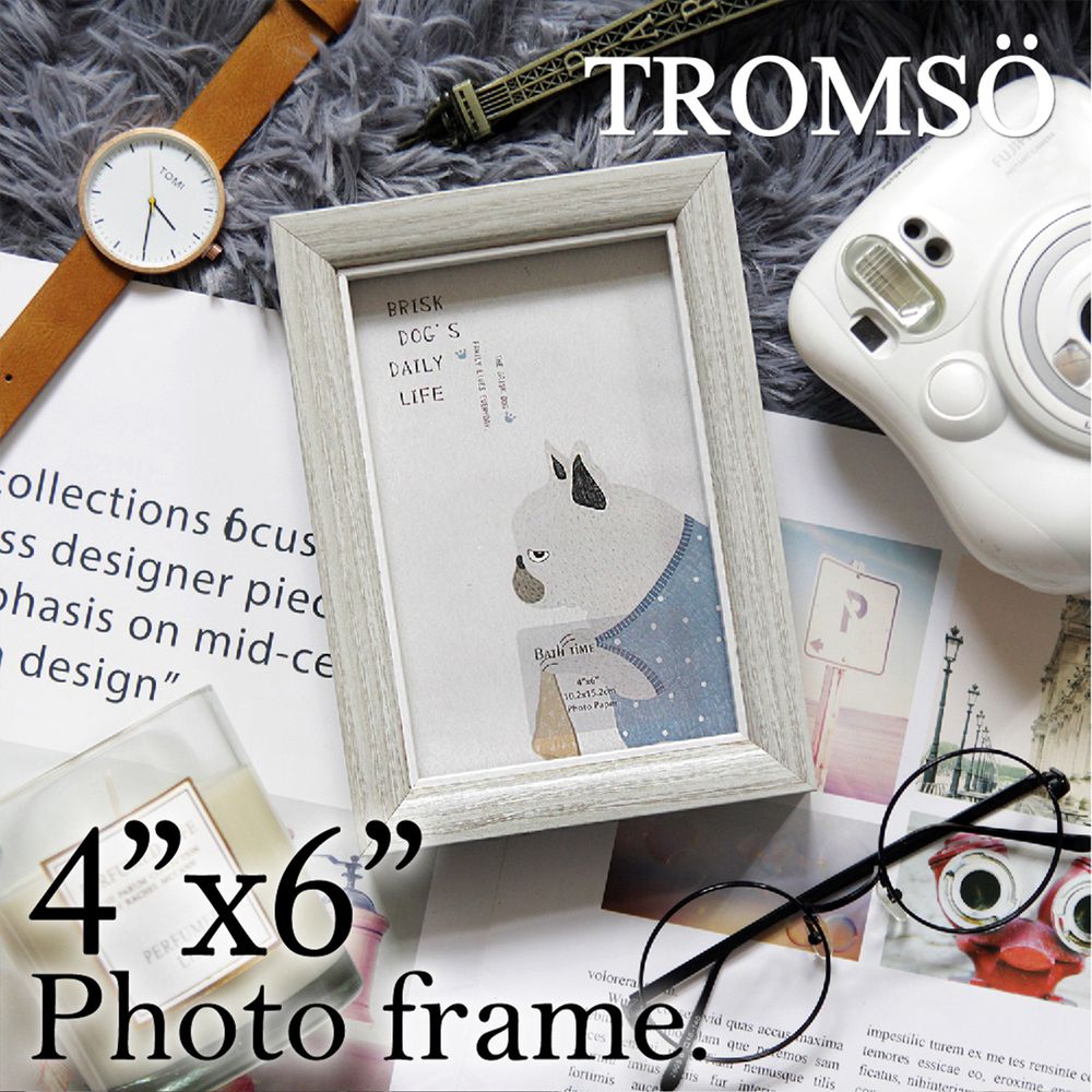 TROMSO - 品味時代路易木紋雙色4X6相框  淺灰