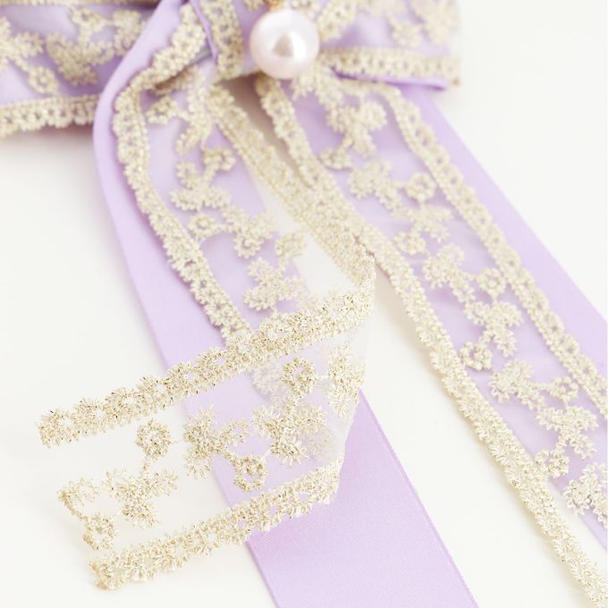 日本 Catherine Cottage - 歐式古典蕾絲公主蝴蝶結髮夾-粉紅