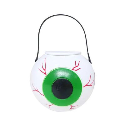 MODACore 摩達客 - ★萬聖派對變裝扮道具★16cm大綠血絲眼球帶蓋糖果桶-單入 16*16*13cm