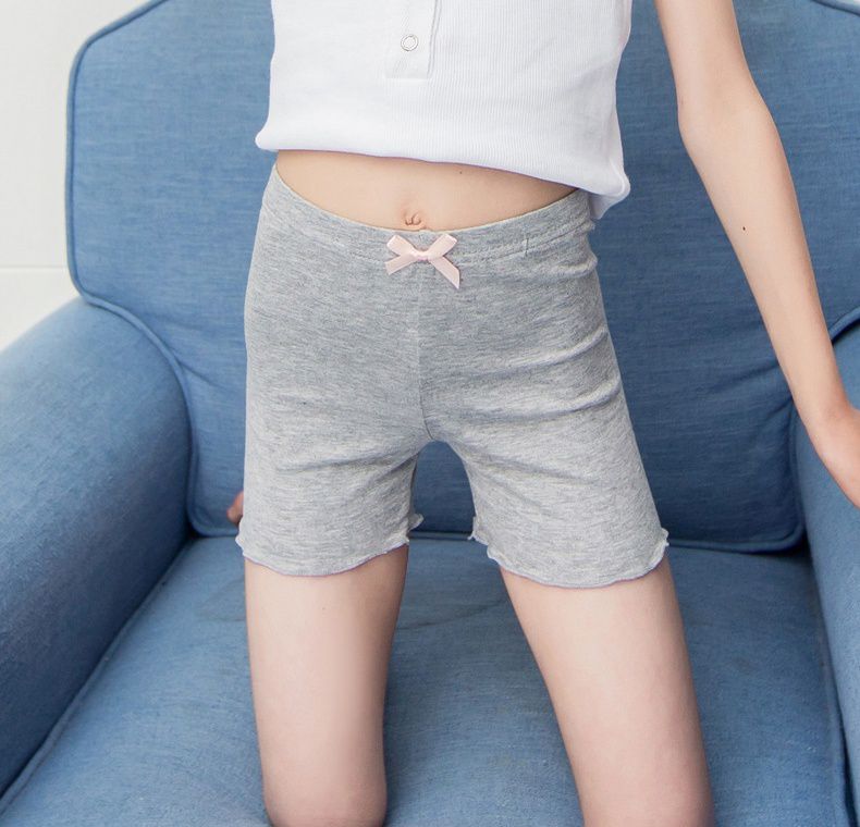 莫代爾防走光兒童安全褲-腰頭蝴蝶結-白色