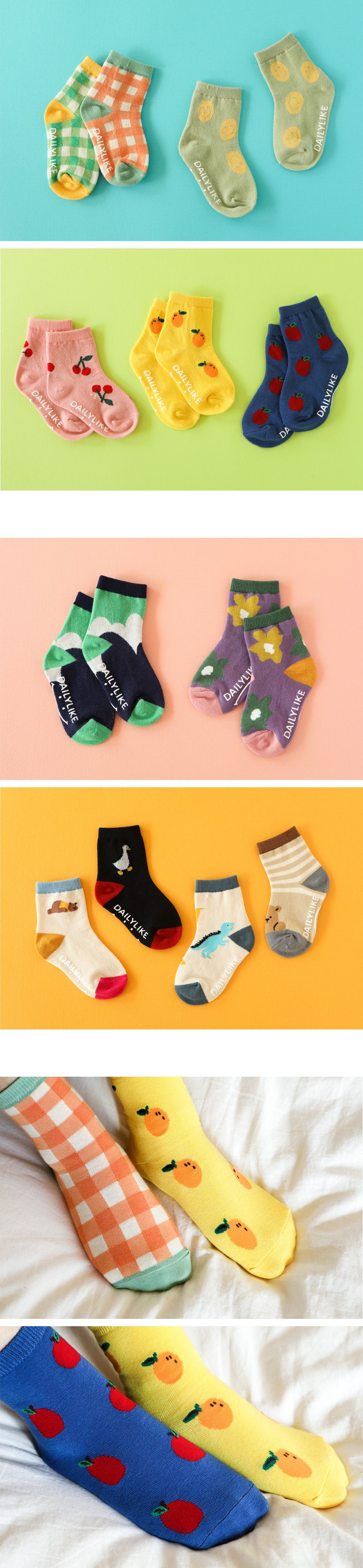 韓國 Daily Like - 兒童襪子/中筒襪6入組-4