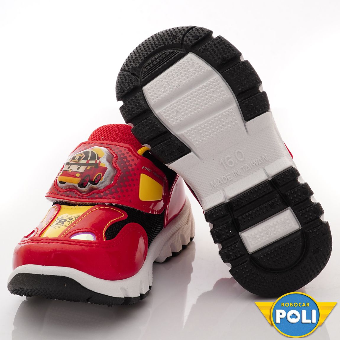 POLI 波力救援小英雄 - 台灣製電燈休閒運動款(中小童段)-運動鞋-紅