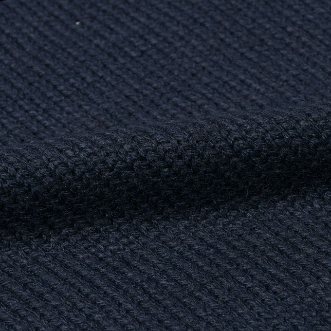 akachan honpo - 針織休閒上衣-緹花-深藍色