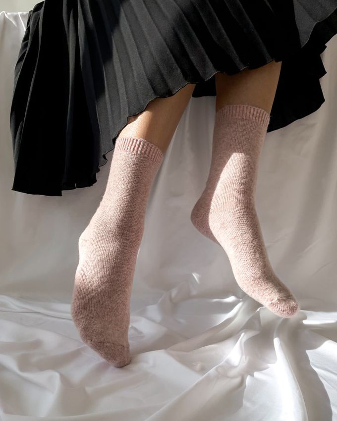 韓國Marian - 素面百搭羊毛保暖襪-焦糖色 (Free)