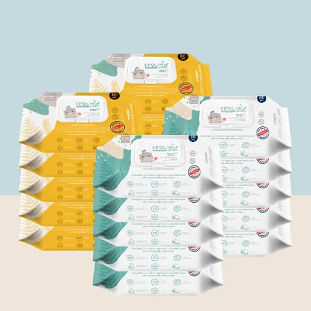 MOTHER-K - 自然純淨嬰幼兒濕紙巾-掀蓋柔花款100抽-20包組