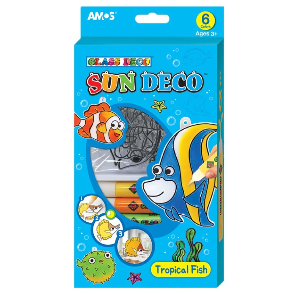 韓國 AMOS - 6色熱帶魚主題吊飾玻璃彩繪膠
