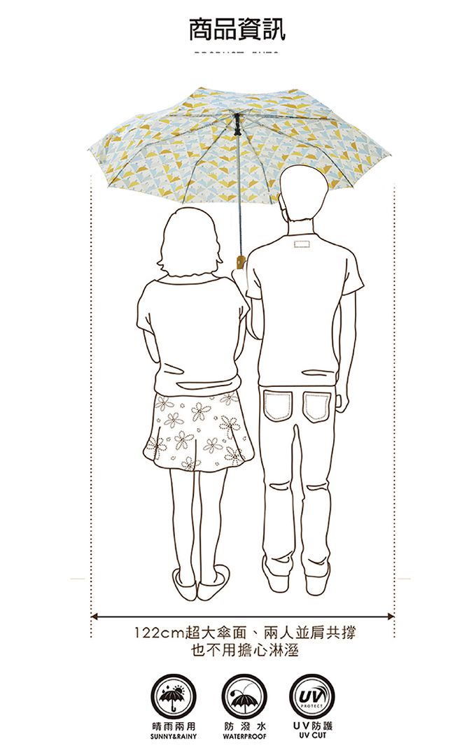 Rainstory - 抗UV雙人自動開收傘-Coffee-480g