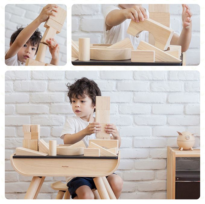 泰國 Plantoys - 木質原色積木組(50件入)